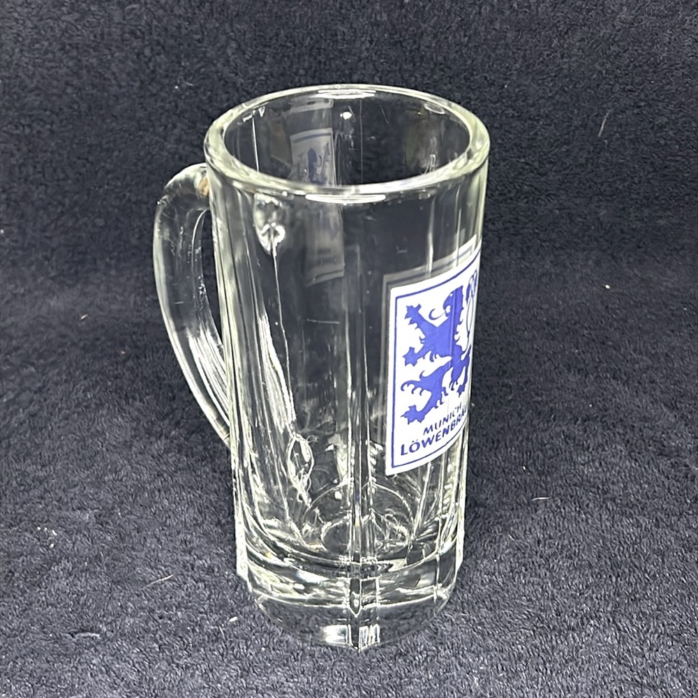 Lowenbrau Munich Beer Mug. 12 oz. Vintage, Rectangular Logo. Excellent Condition